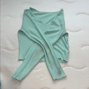 American Eagle Outfitters Mint Green Long Sleeve Top